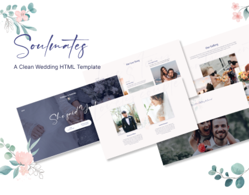 Soulmates - Wedding RSVP responsive HTML template